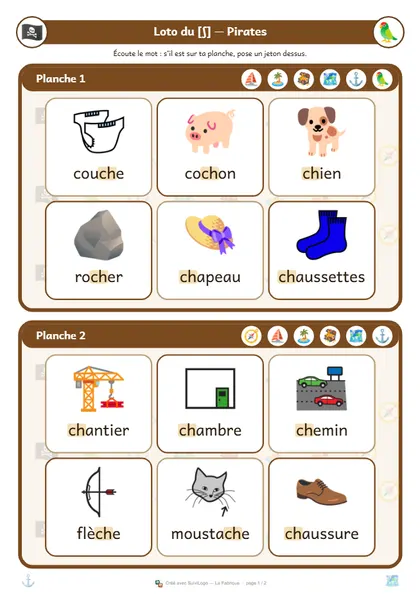 Le loto du [ʃ], univers pirates
